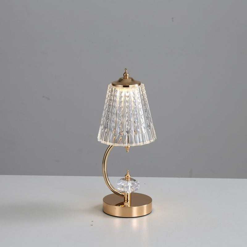 Emiko – Vintage Goldene Kristall-Tischlampe