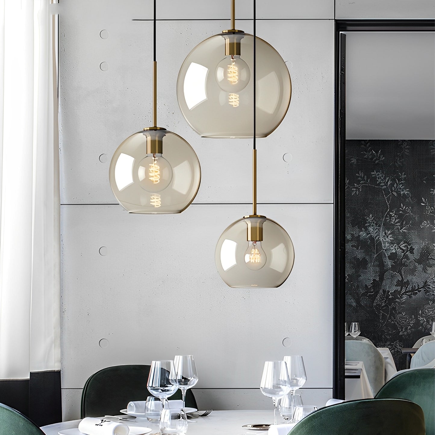 Isadora – Pendelleuchte aus Cognacglas im Modernen Stil