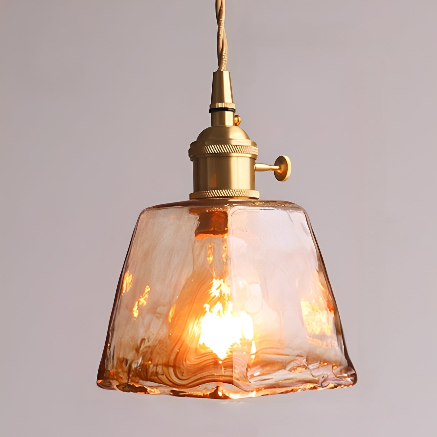 Delphine – Vintage Messing-Glas-Kronleuchter