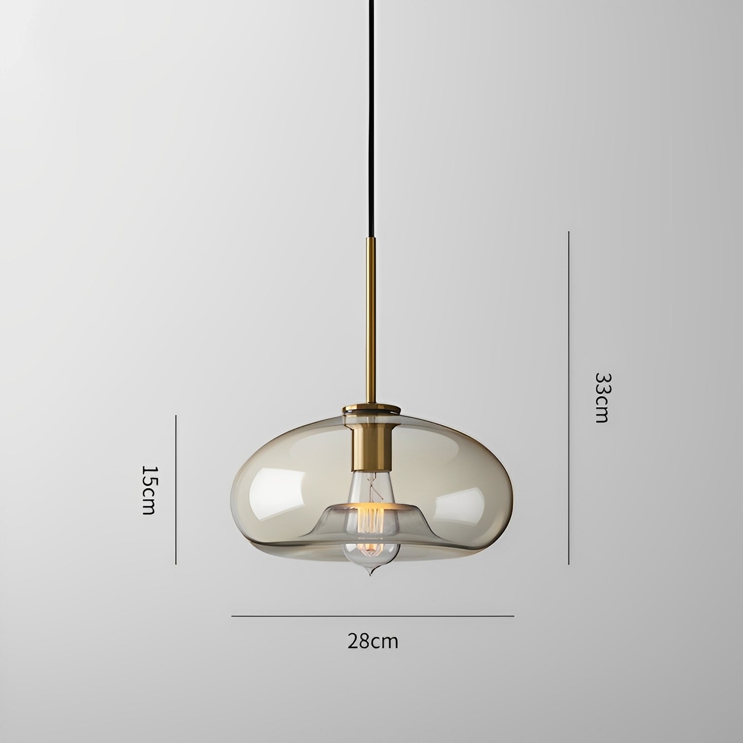 Isadora – Pendelleuchte aus Cognacglas im Modernen Stil