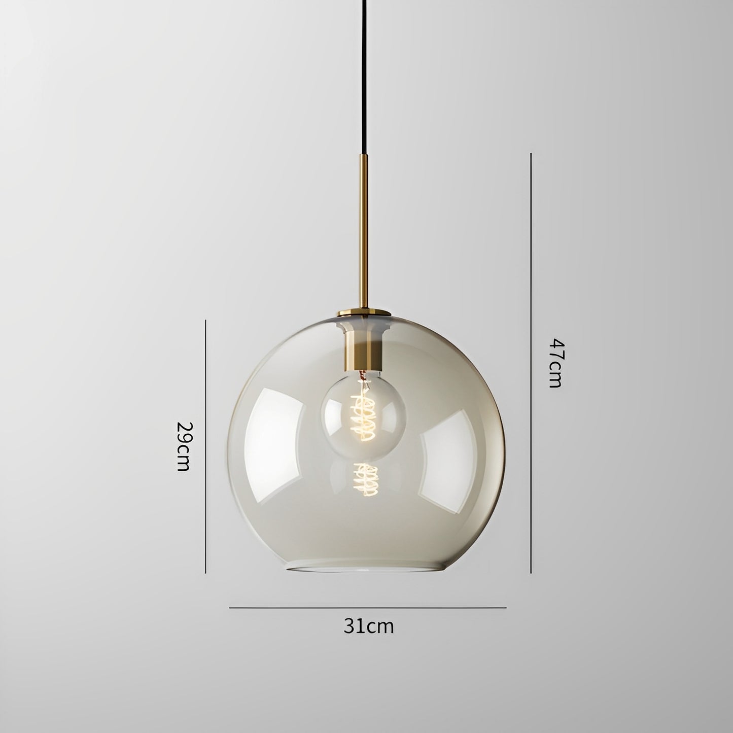 Isadora – Pendelleuchte aus Cognacglas im Modernen Stil