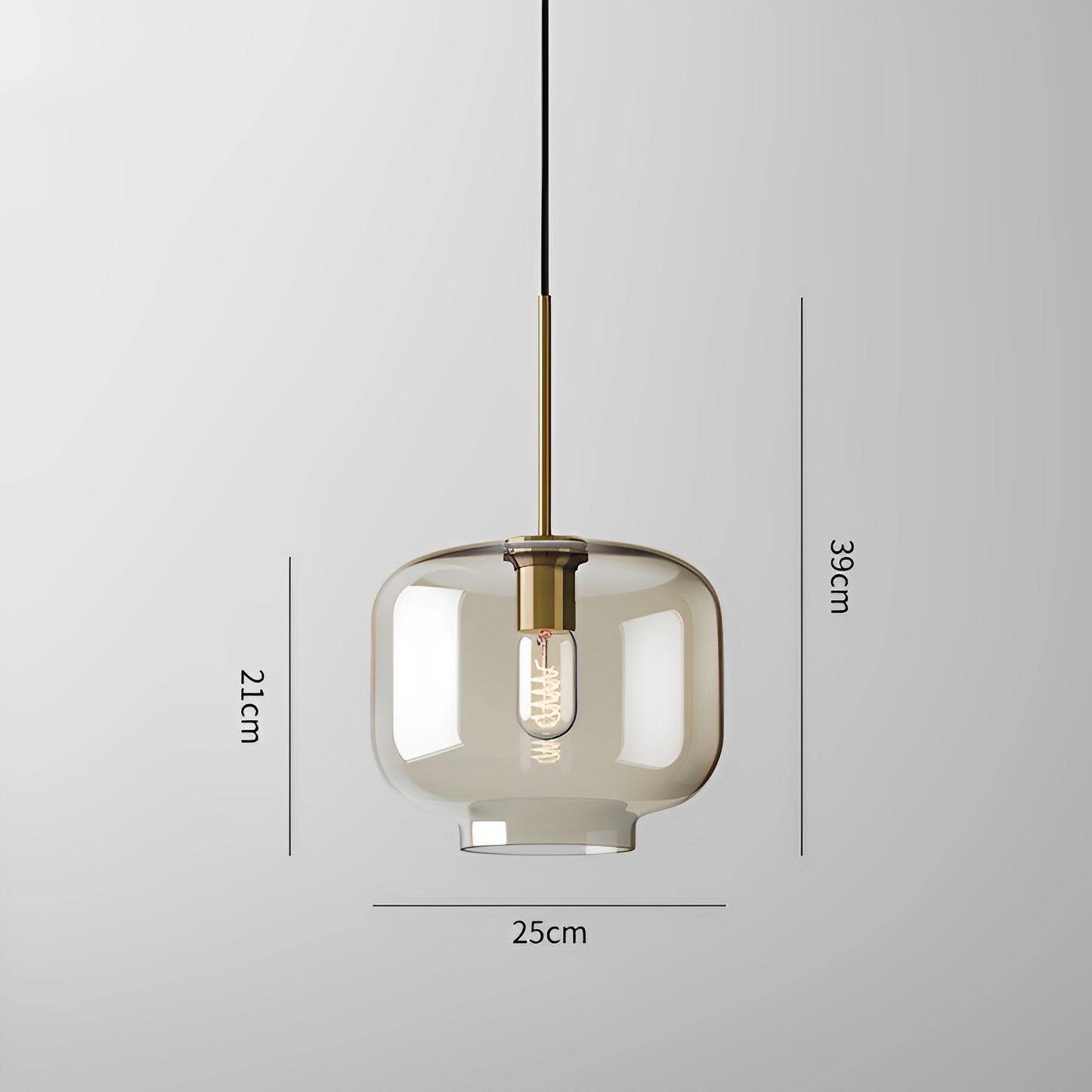 Isadora – Pendelleuchte aus Cognacglas im Modernen Stil