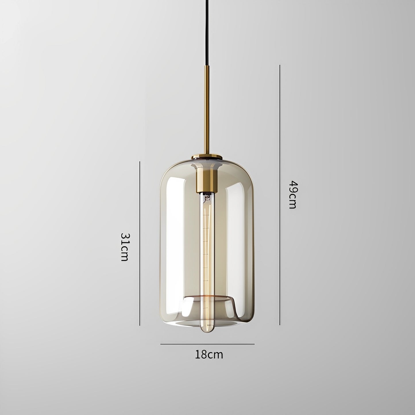 Isadora – Pendelleuchte aus Cognacglas im Modernen Stil