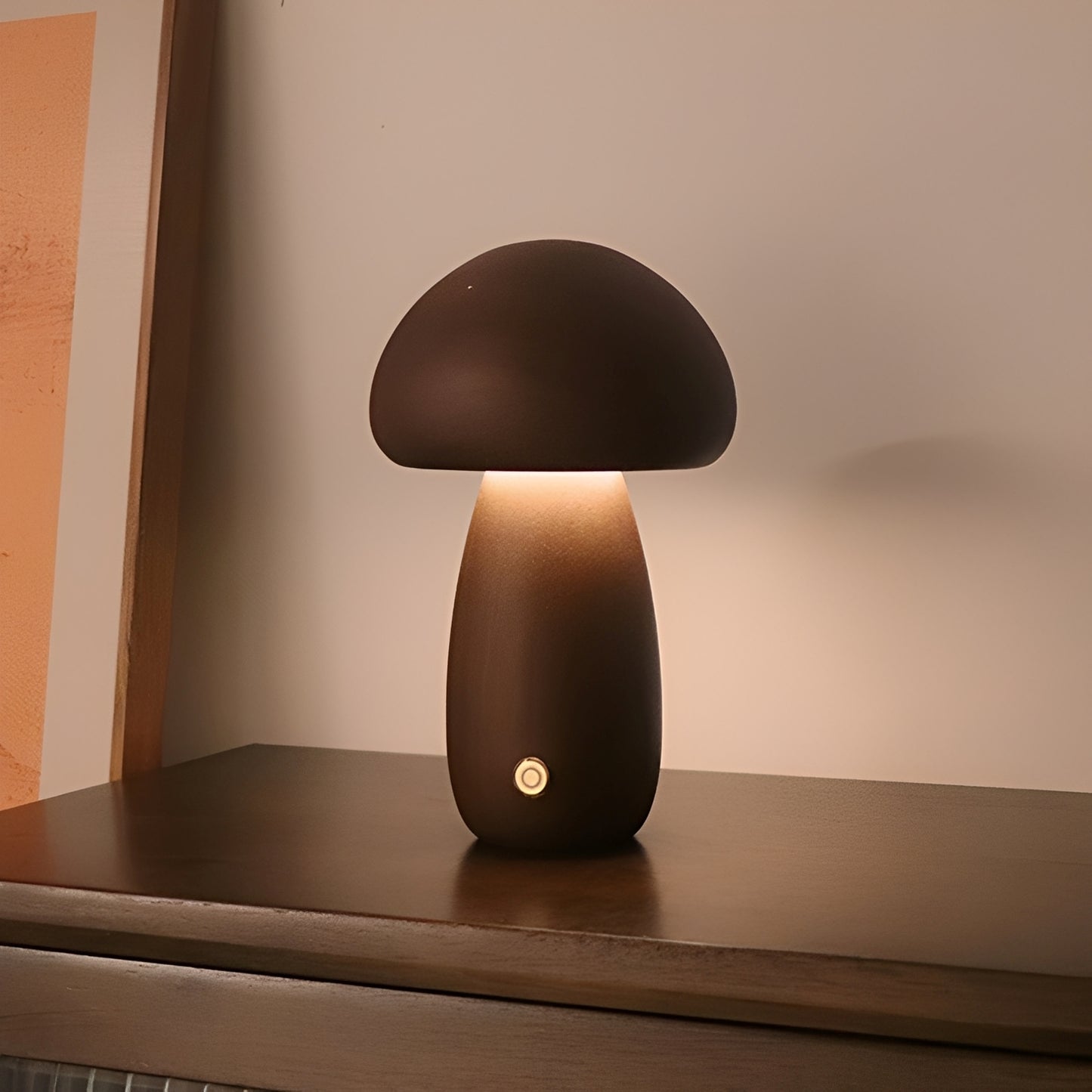 Toshi – Niedliche Holz-Pilz-LED-Nachtlampe
