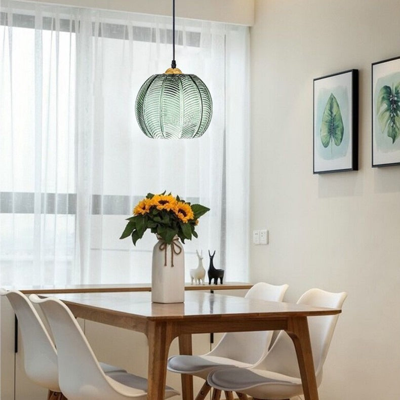 Aveline – Glas Hängeleuchte mit Blattmuster