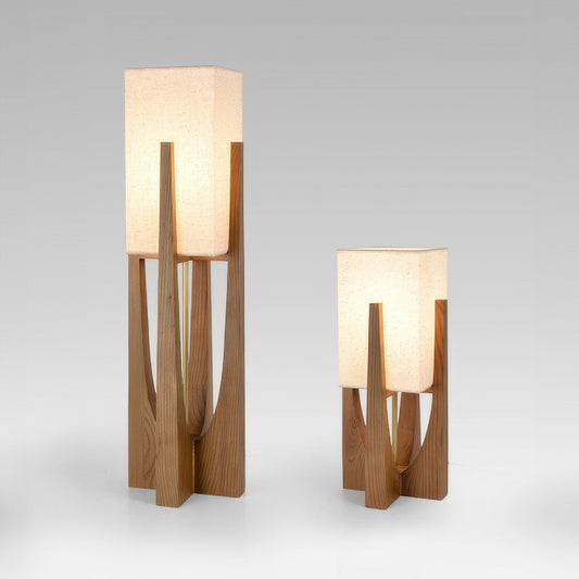 Faye – Retro Tischlampe aus Holz