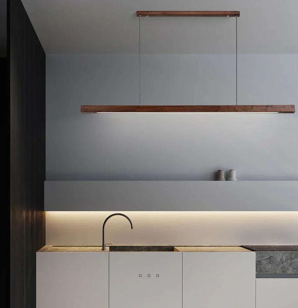WoodLoom – Elegante Holz-Pendellampe für moderne Essräume