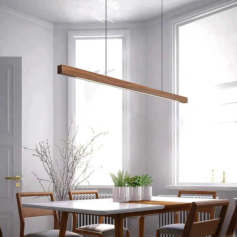 WoodLoom – Elegante Holz-Pendellampe für moderne Essräume