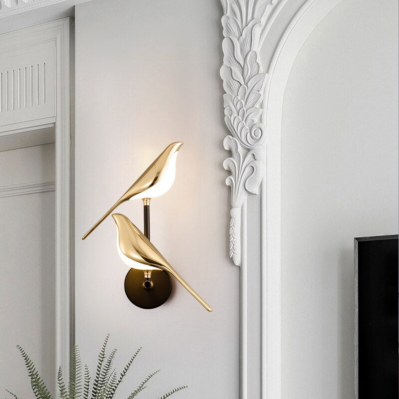 Vogelförmige Wohnzimmer-Wandlampe