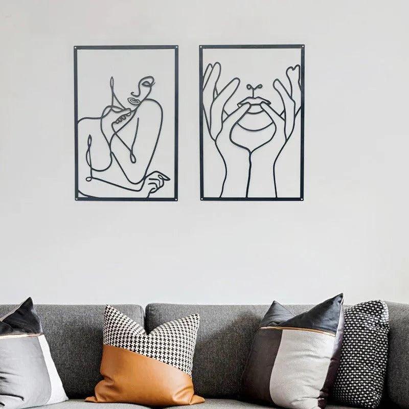 Vero - Moderne Wanddeko Gesicht in Hand aus Eisen