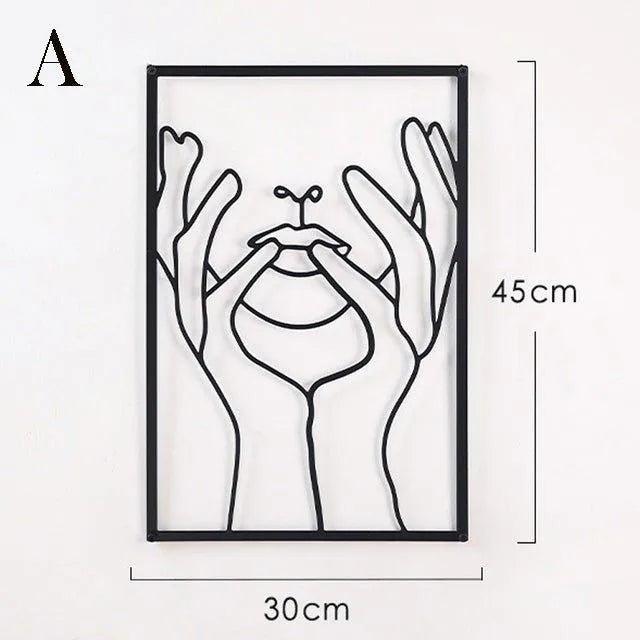 Vero - Moderne Wanddeko Gesicht in Hand aus Eisen