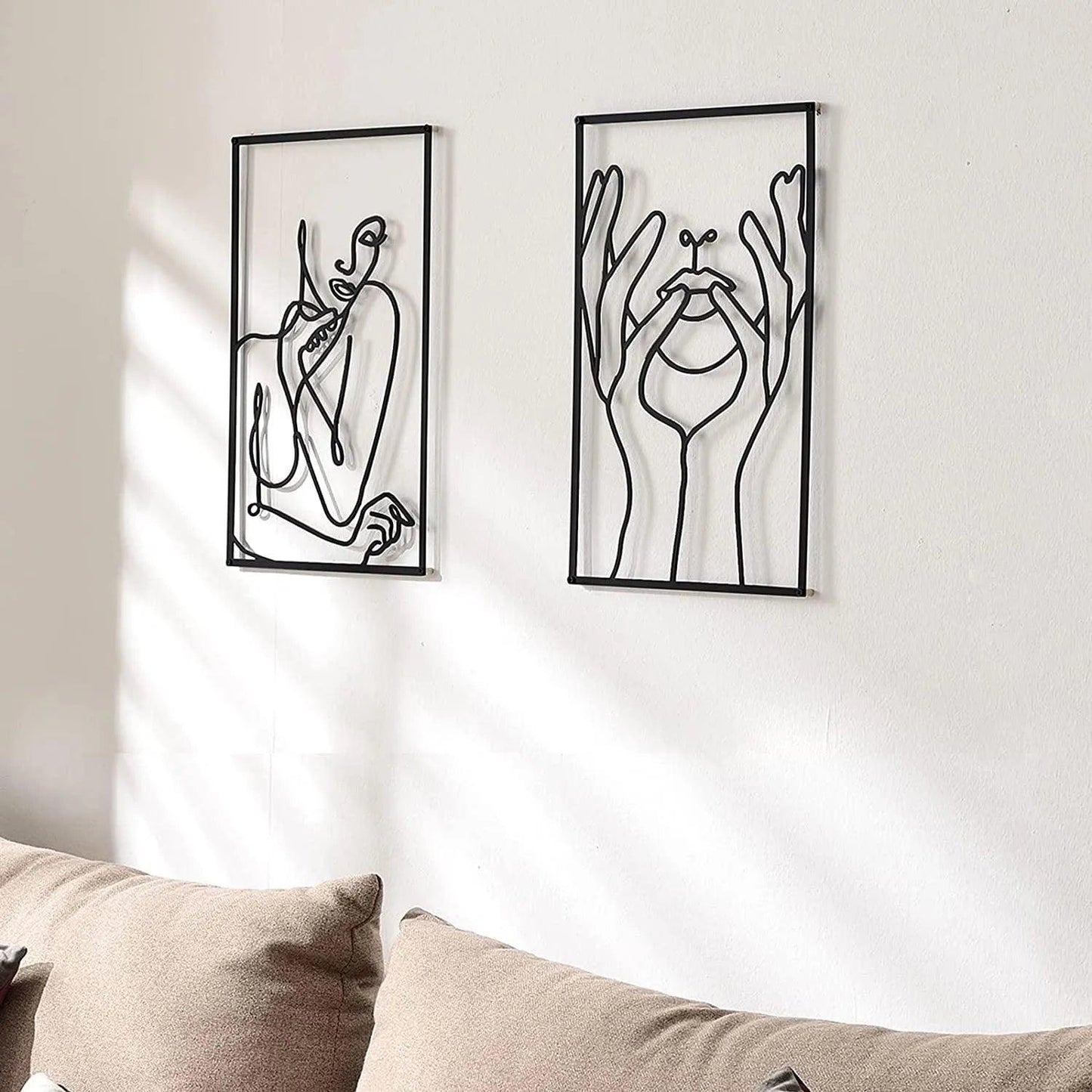 Vero - Moderne Wanddeko Gesicht in Hand aus Eisen