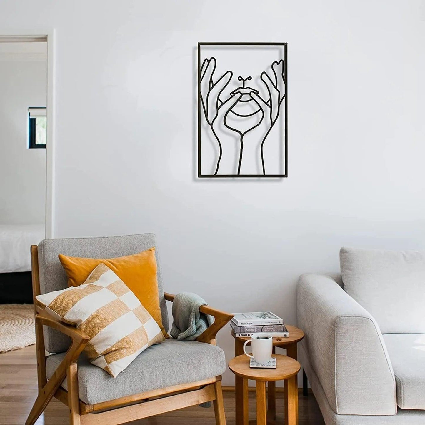 Vero - Moderne Wanddeko Gesicht in Hand aus Eisen
