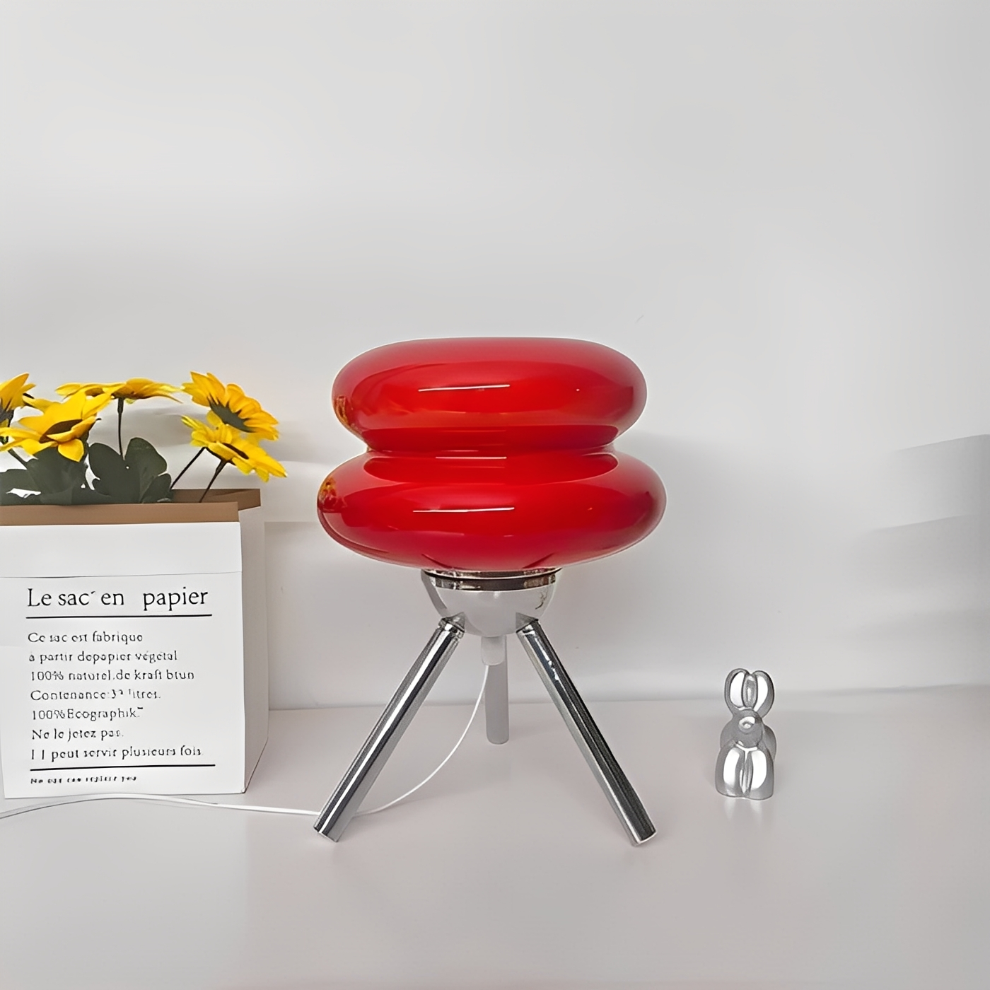 Yaren – Glas Tischlampe im Burger-Design