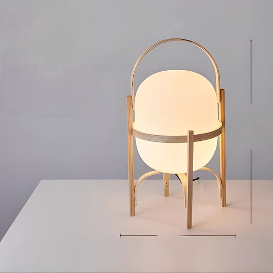 Takara – Designer-Glas-Stehlampe aus Massivholz