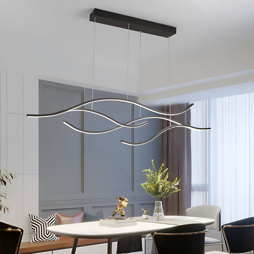 Thena – Wellenförmige LED-Pendelleuchte