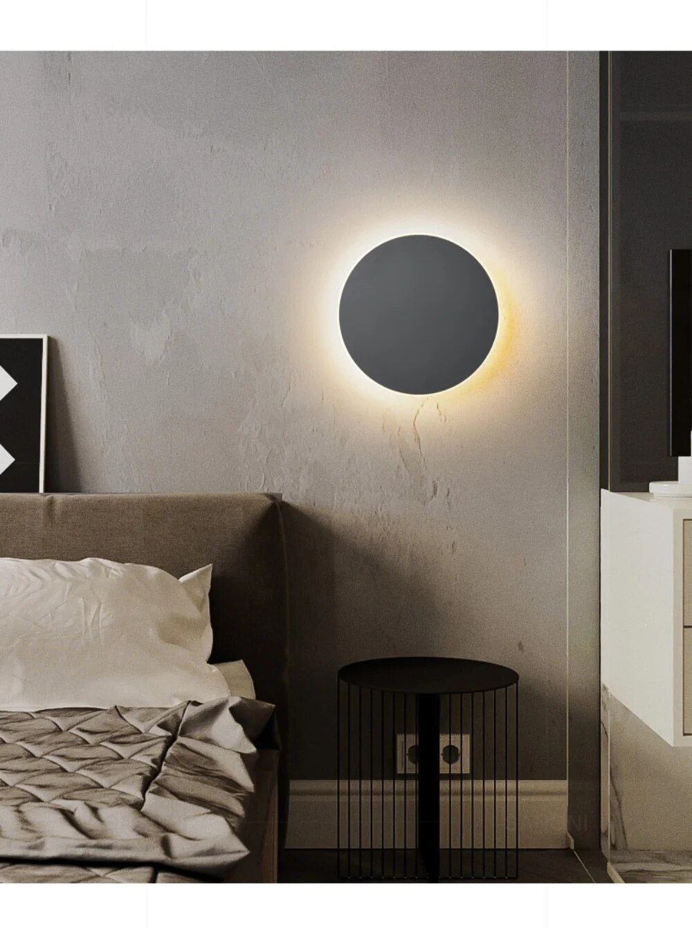 Runde LED-Touch-Wandleuchte für Treppen und Flure