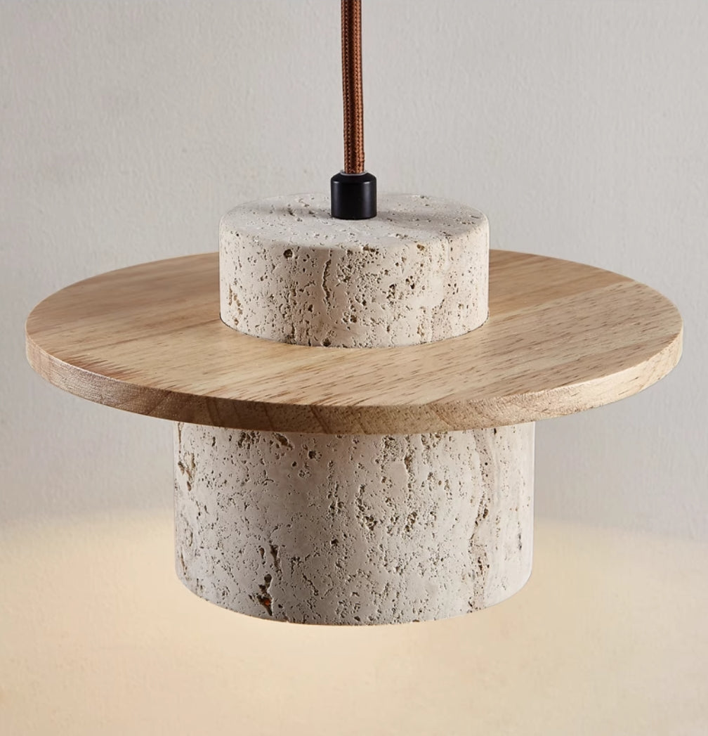 StoneGlow – Edle Pendelleuchte aus Travertin-Naturstein