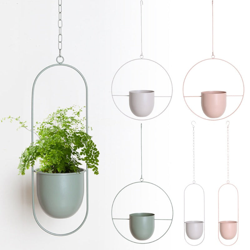 LeafLoop – Moderner Hänge-Pflanztopf aus Metall mit elegantem Touch