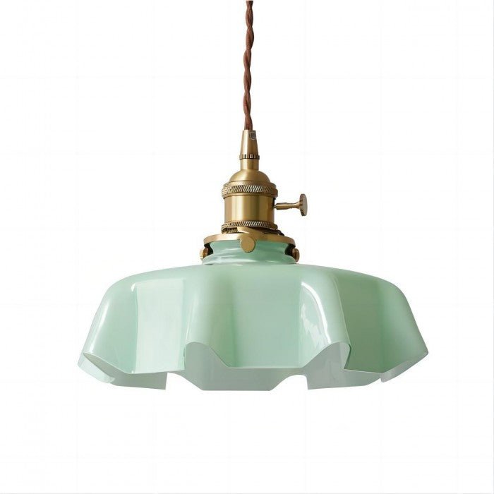 VintageBlume – Cremefarbene Glas-Hängelampe