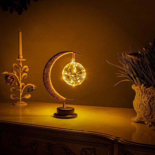 Lunaria – LED-Mondlampe mit Sternenlicht