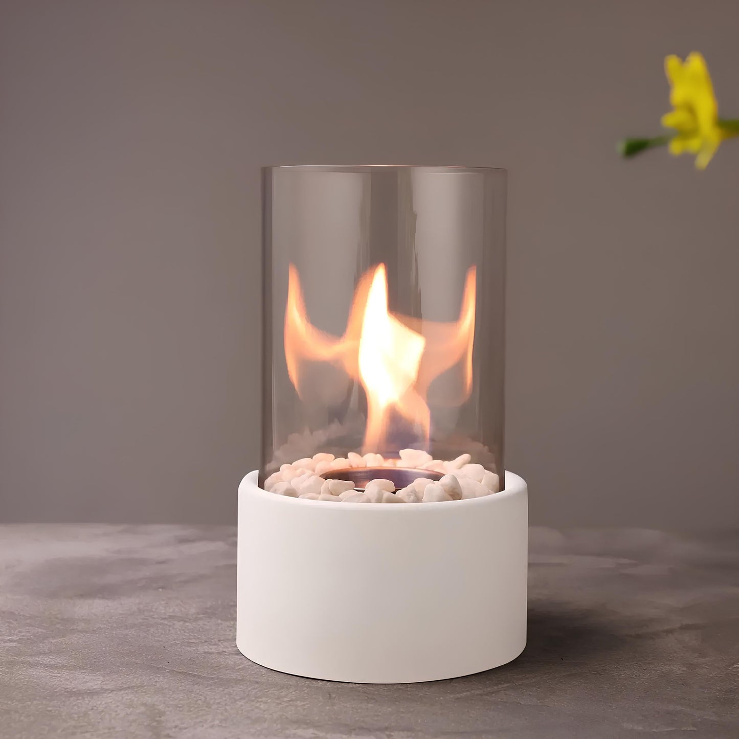 Lumea – Tragbare Glas-Tischkaminlampe