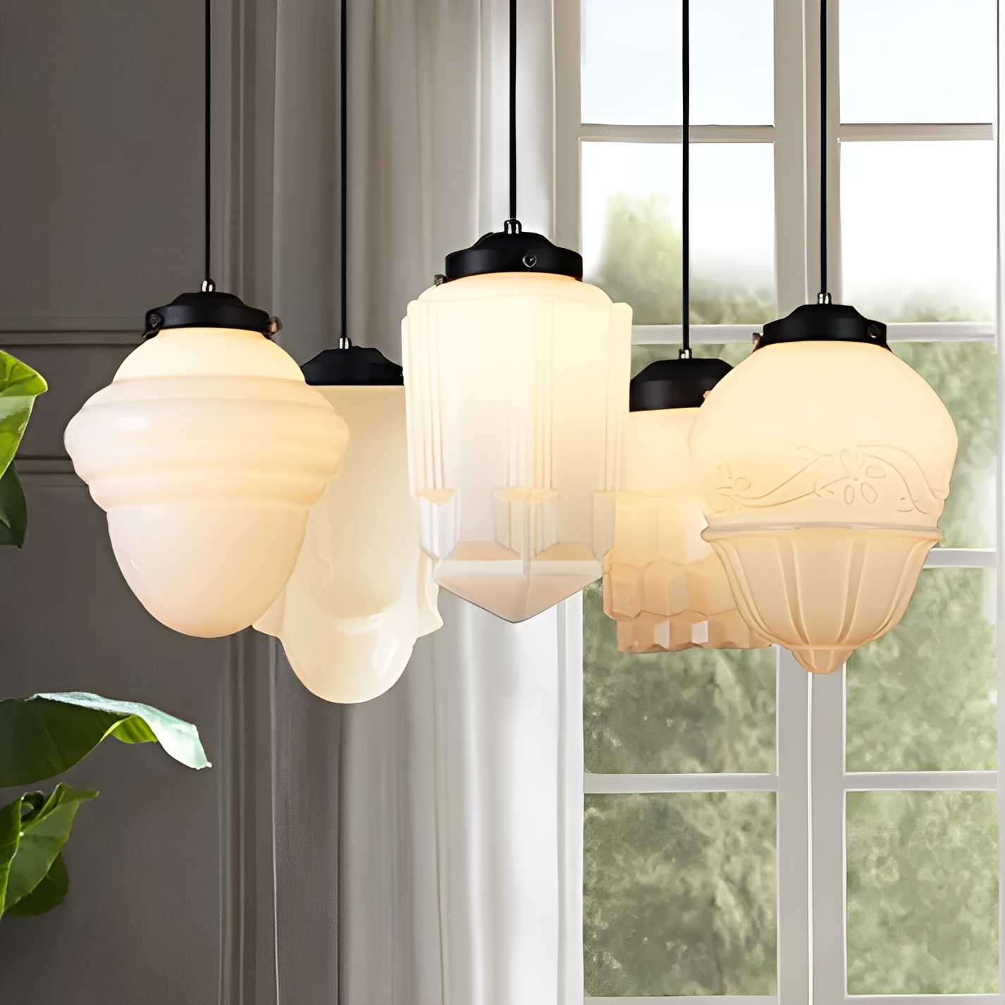 Arvida – Retro Industrieller Glas-Kronleuchter