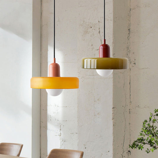Bunte LED-Glas-Pendelleuchte