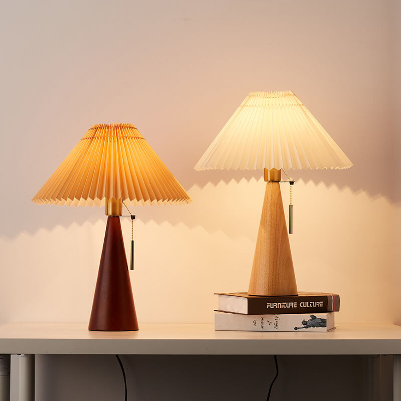 Emilia – Japanische Faltbare Holz LED Tischlampe