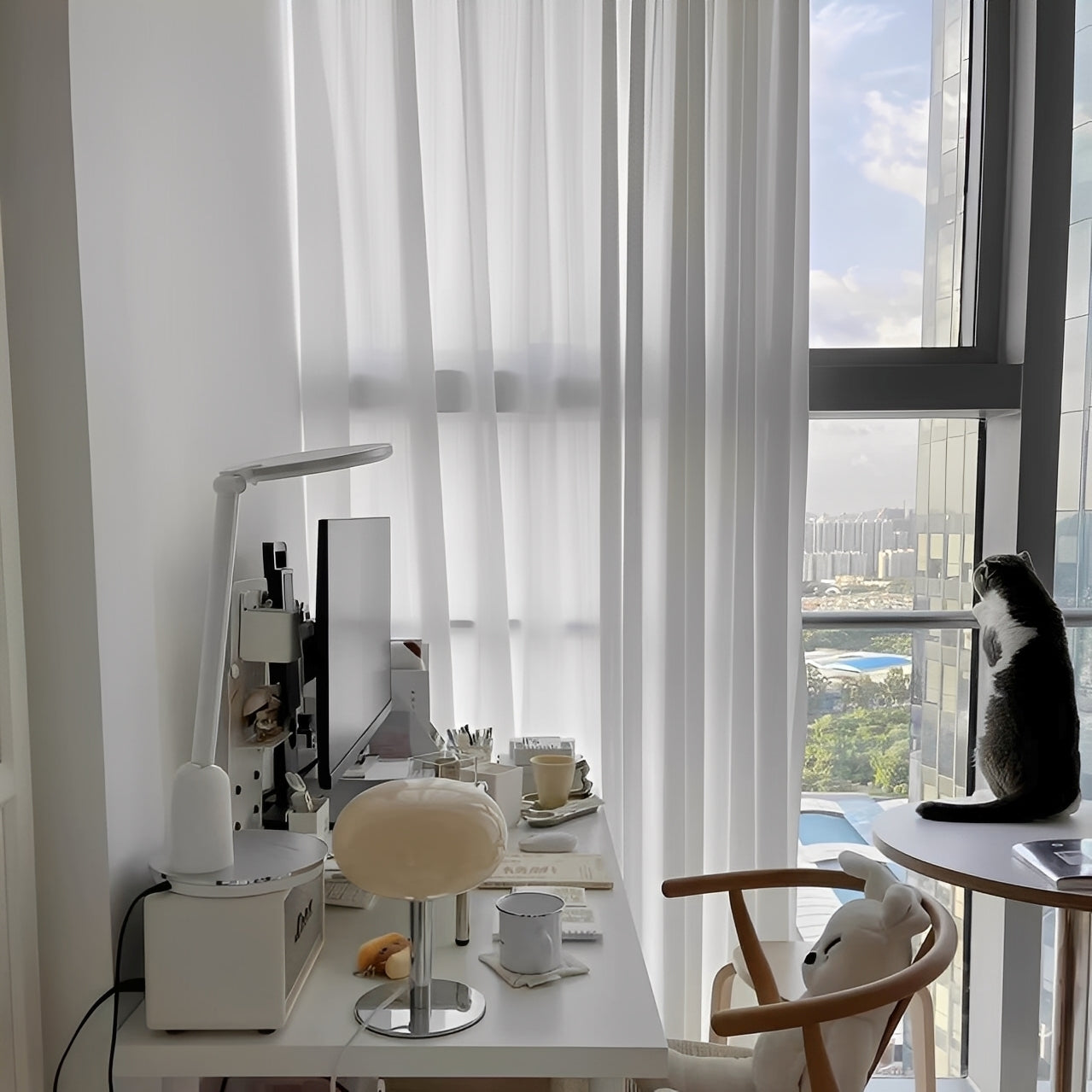 Evelyn – Vintage Cremeglas Tischlampe