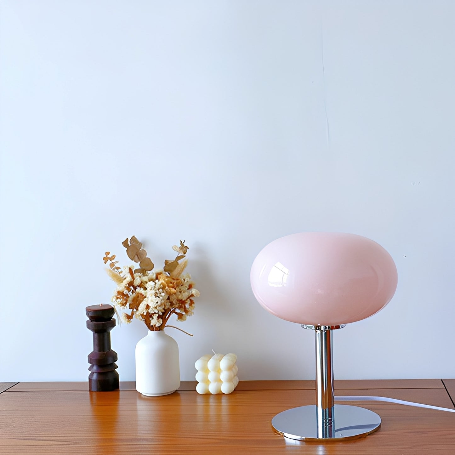 Evelyn – Vintage Cremeglas Tischlampe