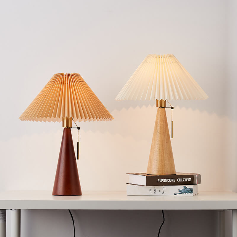 Emilia – Japanische Faltbare Holz LED Tischlampe
