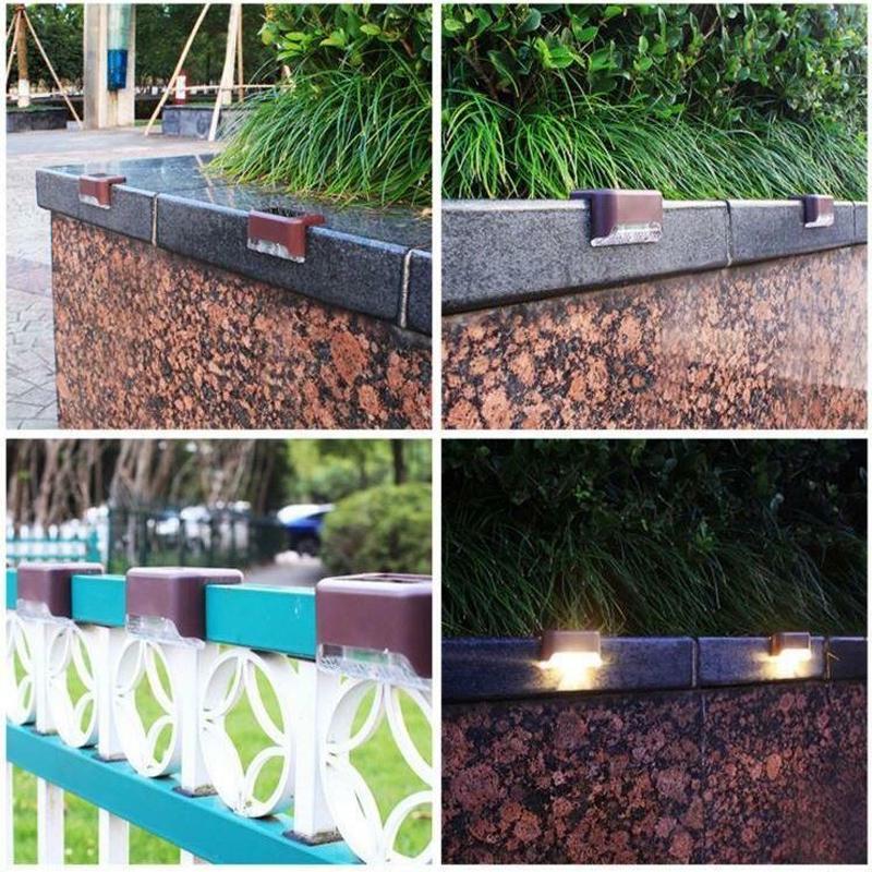 Wetterresistente LED-Stufenlichter mit Solarbetrieb (4er-Pack)