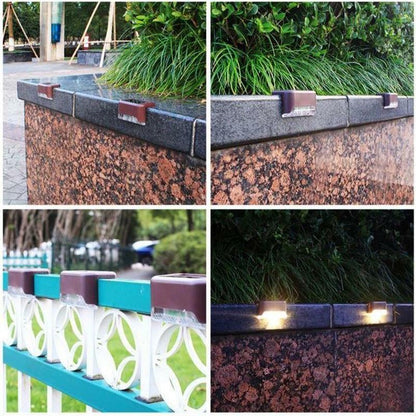 Wetterresistente LED-Stufenlichter mit Solarbetrieb (4er-Pack)