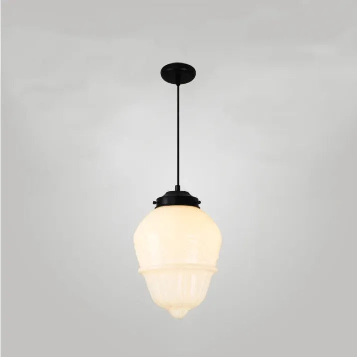 Liv – Alte weiße Glaslampe mit geometrischem Design