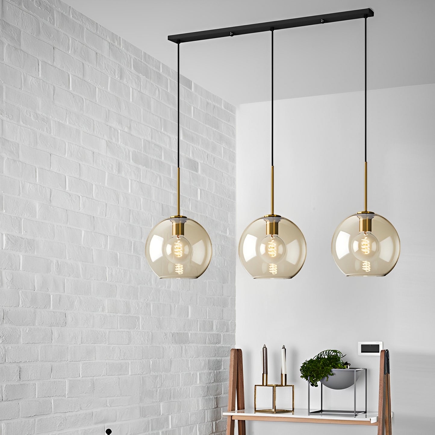 Isadora – Pendelleuchte aus Cognacglas im Modernen Stil