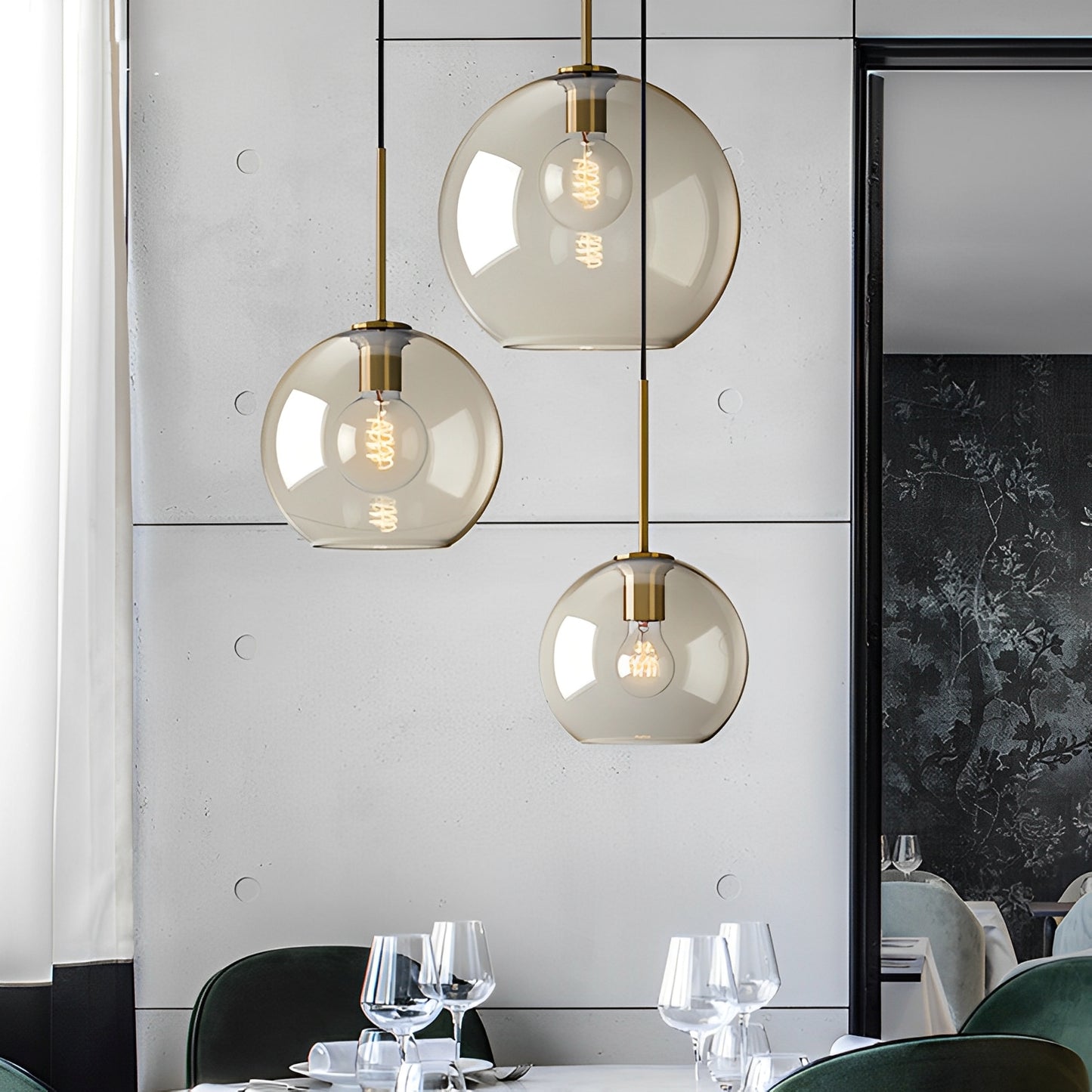 Isadora – Pendelleuchte aus Cognacglas im Modernen Stil