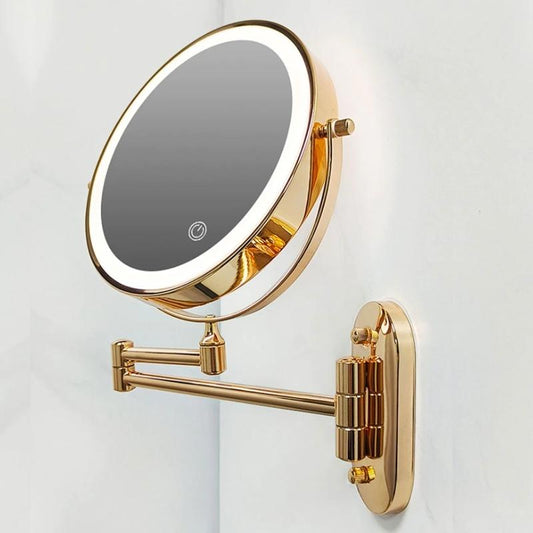 GlamMirror – Wiederaufladbarer LED-Schminkspiegel in Gold