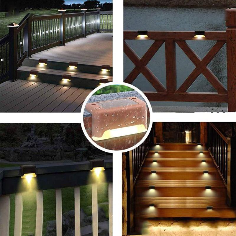 Wetterresistente LED-Stufenlichter mit Solarbetrieb (4er-Pack)