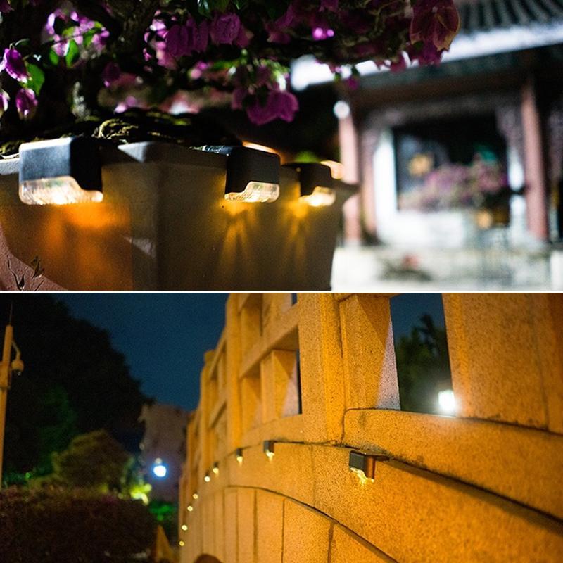 Wetterresistente LED-Stufenlichter mit Solarbetrieb (4er-Pack)