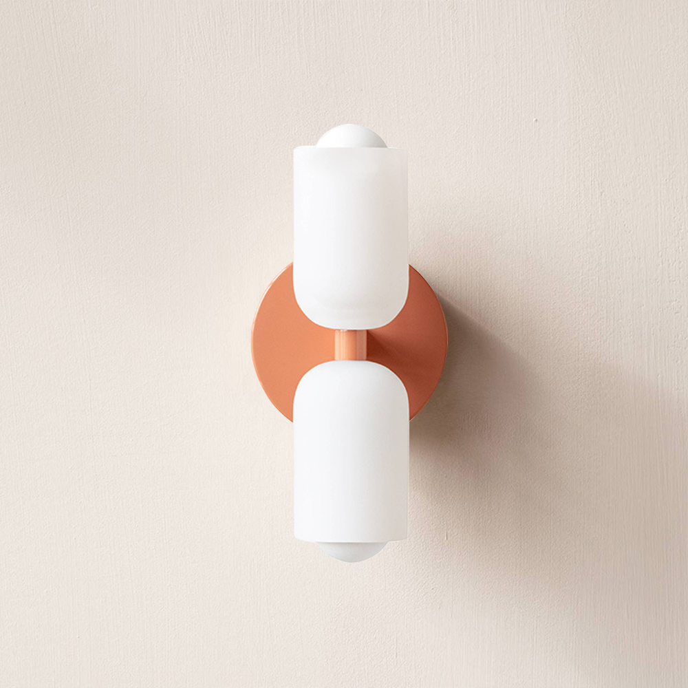 Elodie – Moderne Cremefarbene Doppelkopf-Wandlampe