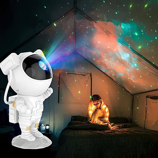 Galaktischer Projektor – Astronautenlampe mit bewegter Sternenhimmel-Projektion