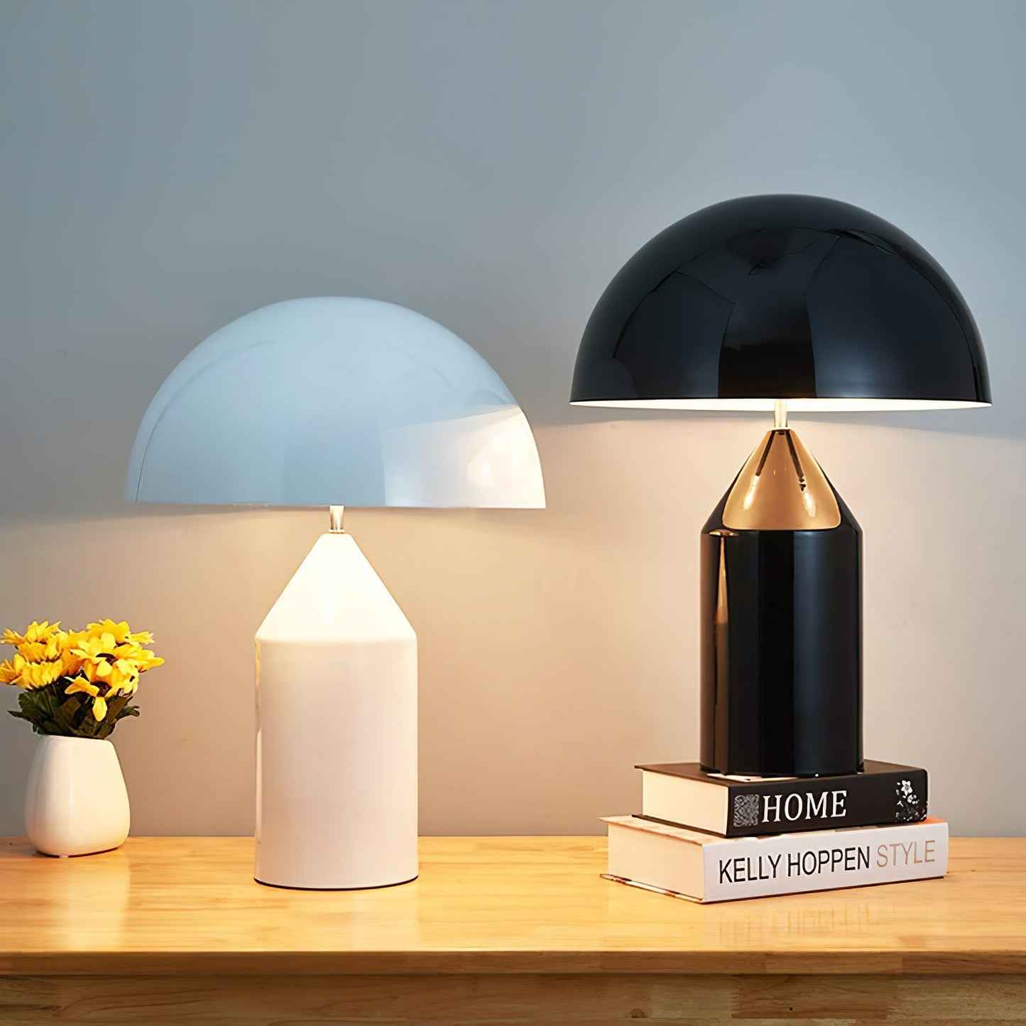 Noelia – Schlichte Nachttischlampe mit Augenschutz