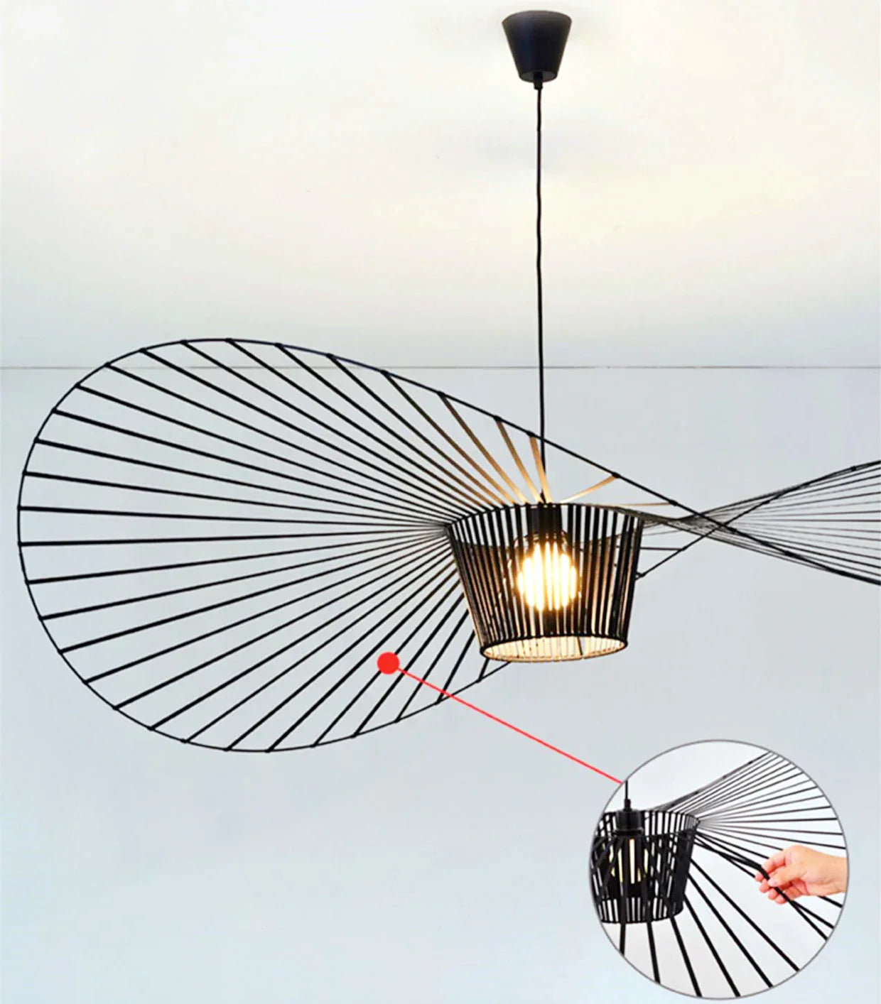 Kronleuchter-Strohhut-Design