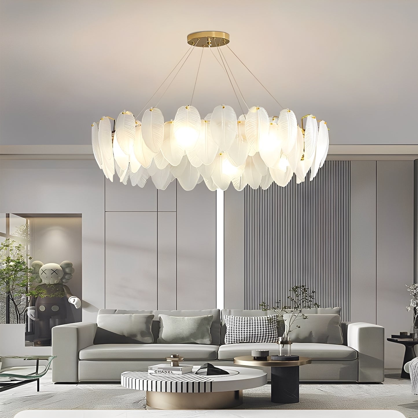 Livia – Postmoderne Glas-Deckenleuchte
