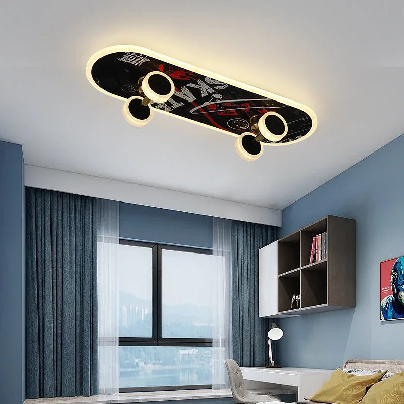 Skateboard-Deckenleuchte fürs Kinderzimmer