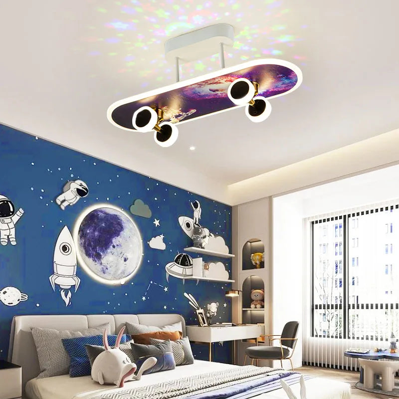 Skateboard-Deckenleuchte fürs Kinderzimmer