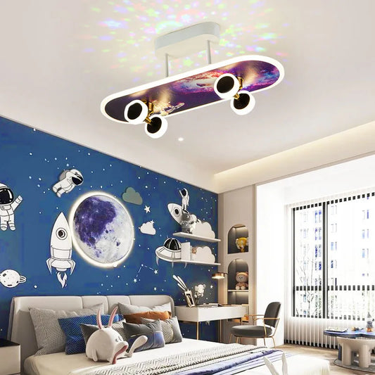 Skateboard-Deckenleuchte fürs Kinderzimmer