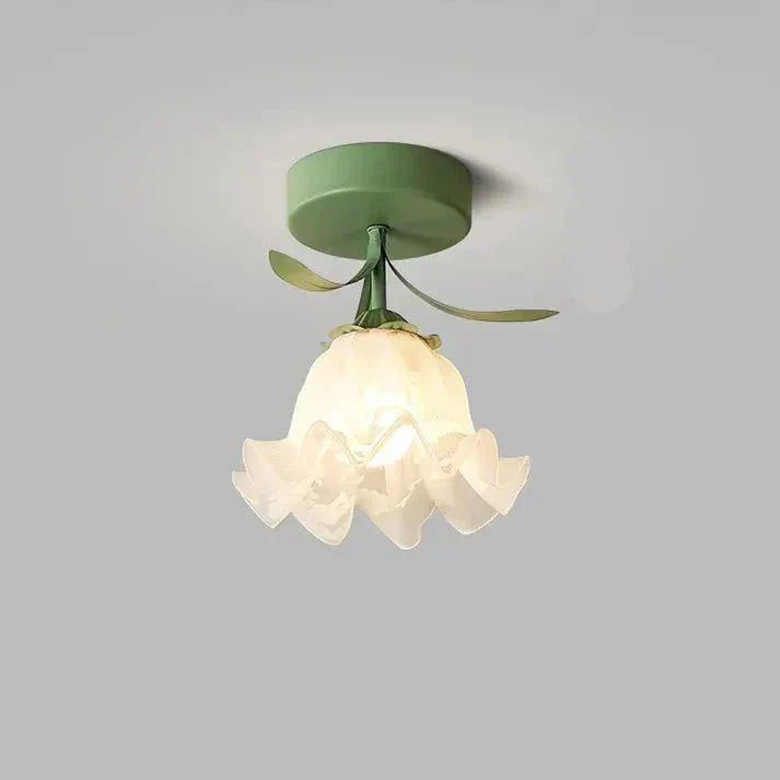 Élodie – Tiffany-Deckenleuchte mit Blumenmotiv