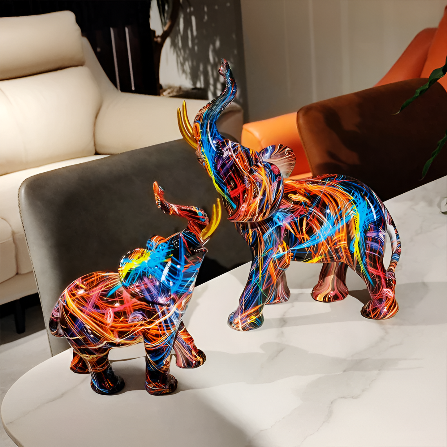 WildHue – Lebendige Elefantenfigur im modernen Farbspiel